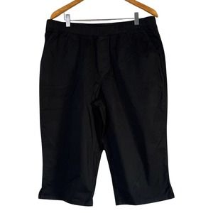 DENIM & CO EasyWear Twill Relaxed Pull On Skimmer Black Petite M